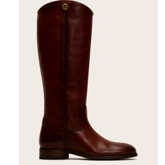 FRYE Cognac Leather Melissa Button Riding boots - Picture 1 of 10